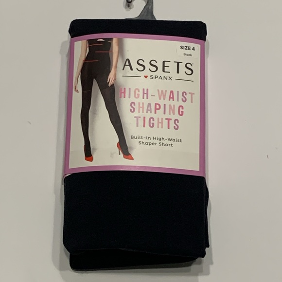 Assets by Spanx Women's High Waist Shaping Black Tights - Picture 6 of 12